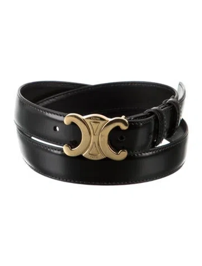 Pre-owned Celine Skinny Leather Belt Kit In Black