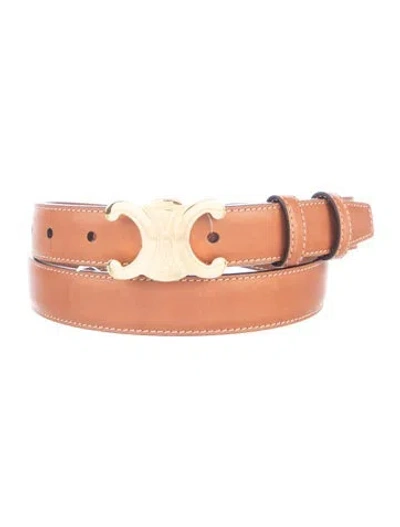 Pre-owned Celine Skinny Leather Belt Kit In Brown