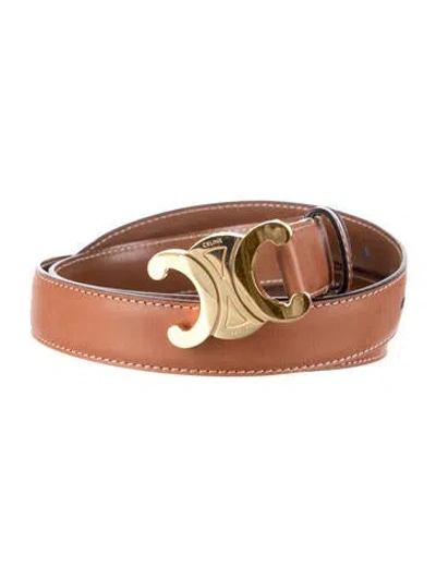 Pre-owned Celine Skinny Leather Belt Kit In Brown