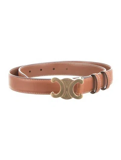 Pre-owned Celine Skinny Leather Belt Kit In Brown