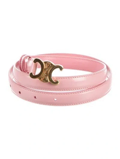 Pre-owned Celine Skinny Leather Belt Kit In Pink