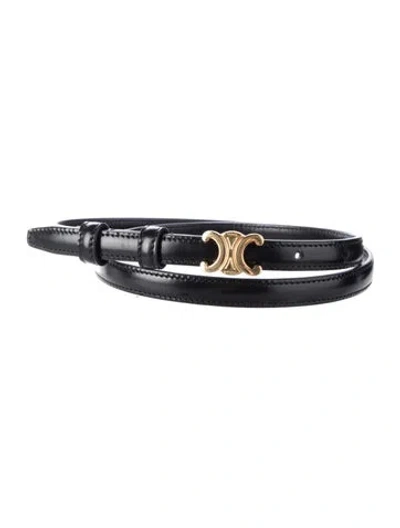 Pre-owned Celine Skinny Leather Belt Kit W/ Tags In Black