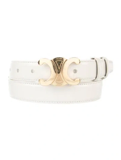 Pre-owned Celine Skinny Leather Belt In Neutral