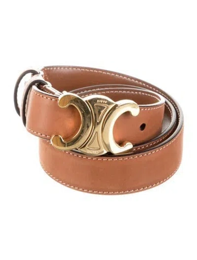 Pre-owned Celine Skinny Leather Belt In Neutral