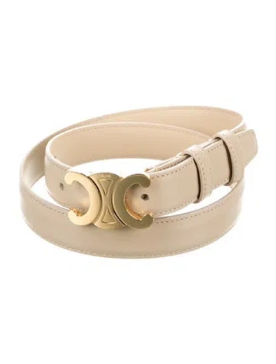 Pre-owned Celine Skinny Leather Belt In Neutral