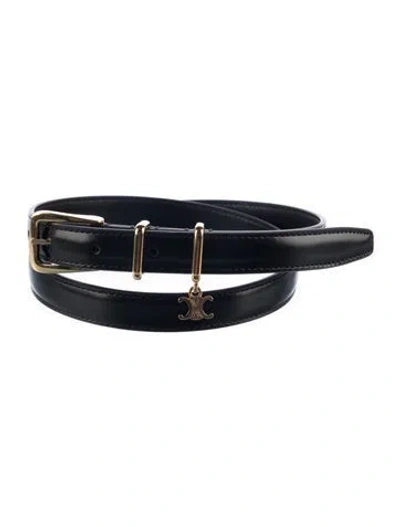 Pre-owned Celine Skinny Leather Belt W/ Tags In Black/brown
