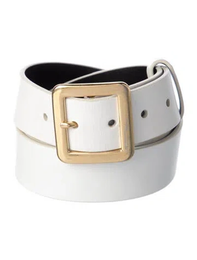 Pre-owned Celine Skinny Leather Belt In White