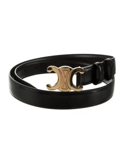 Pre-owned Celine Skinny Leather Waist Belt In Black