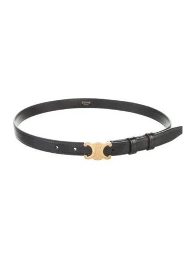 Pre-owned Celine Skinny Leather Waist Belt In Black