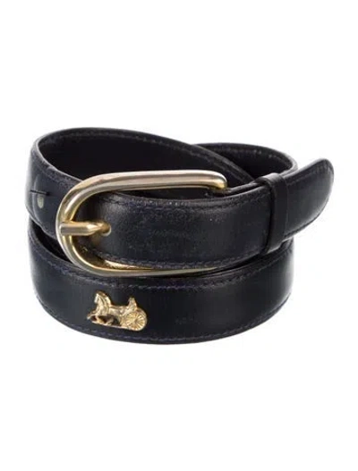 Pre-owned Celine Skinny Leather Waist Belt In Black