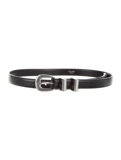 Pre-owned Celine Skinny Leather Waist Belt In Black