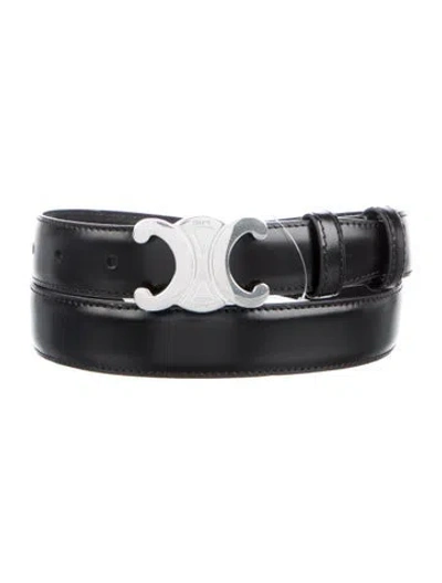 Pre-owned Celine Skinny Leather Waist Belt In Black