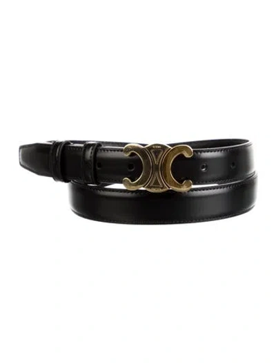 Pre-owned Celine Skinny Leather Waist Belt In Black