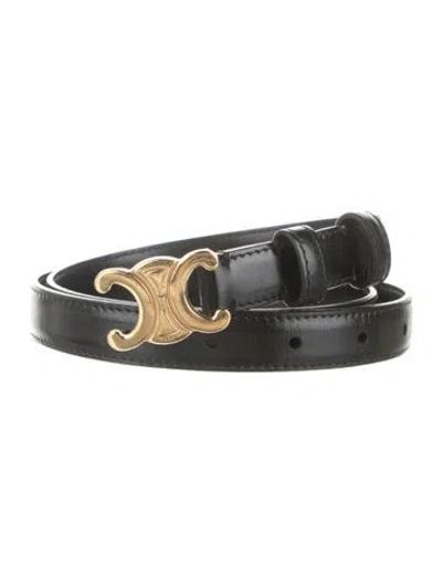 Pre-owned Celine Skinny Leather Waist Belt In Black