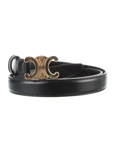 Pre-owned Celine Skinny Leather Waist Belt In Black
