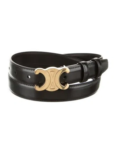 Pre-owned Celine Skinny Leather Waist Belt In Black