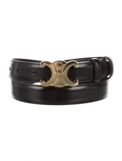 Pre-owned Celine Skinny Leather Waist Belt In Black