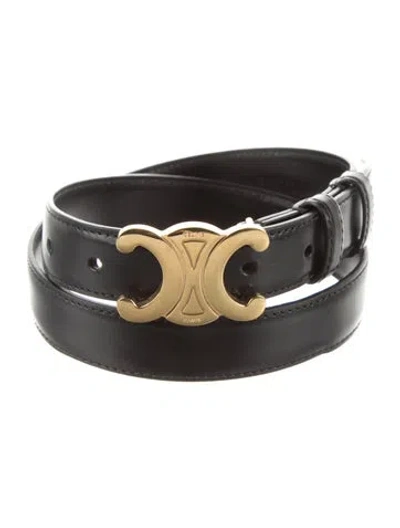 Pre-owned Celine Skinny Leather Waist Belt In Black