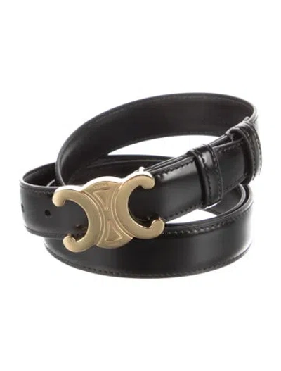 Pre-owned Celine Skinny Leather Waist Belt In Black