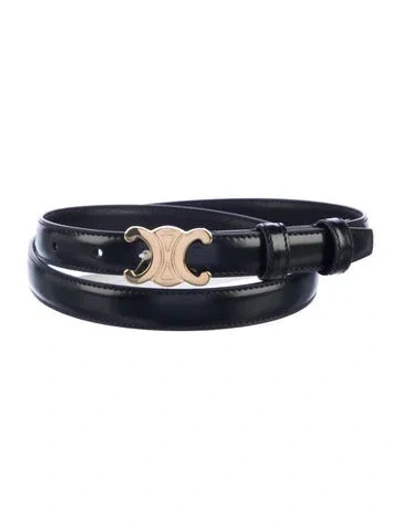 Pre-owned Celine Skinny Leather Waist Belt In Black