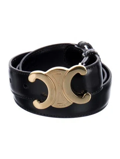 Pre-owned Celine Skinny Leather Waist Belt In Black
