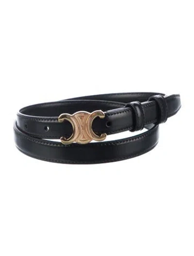 Pre-owned Celine Skinny Leather Waist Belt In Black