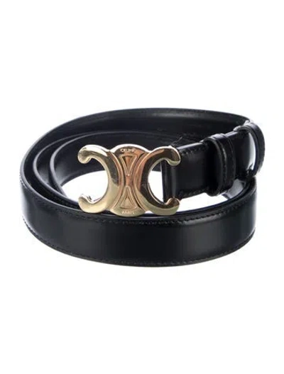 Pre-owned Celine Skinny Leather Waist Belt In Black