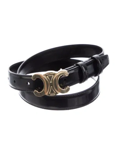 Pre-owned Celine Skinny Leather Waist Belt In Black