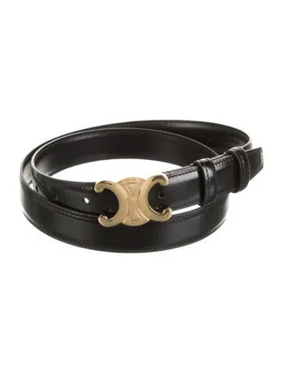 Pre-owned Celine Skinny Leather Waist Belt In Black