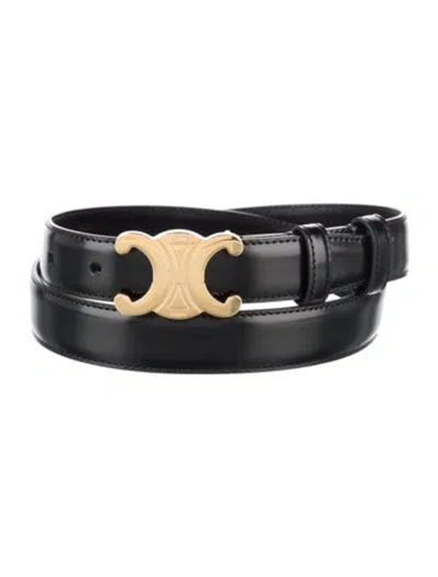 Pre-owned Celine Skinny Leather Waist Belt In Black