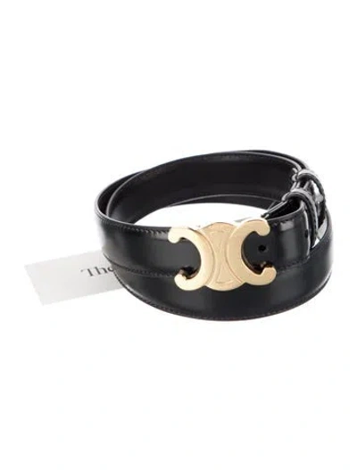 Pre-owned Celine Skinny Leather Waist Belt In Black