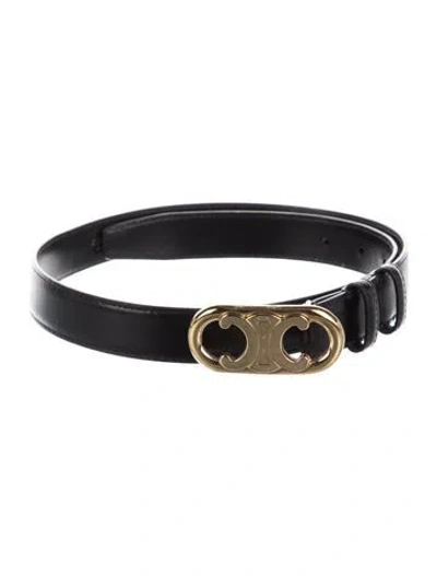 Pre-owned Celine Skinny Leather Waist Belt In Black