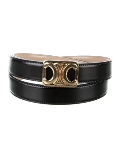 Pre-owned Celine Skinny Leather Waist Belt In Black