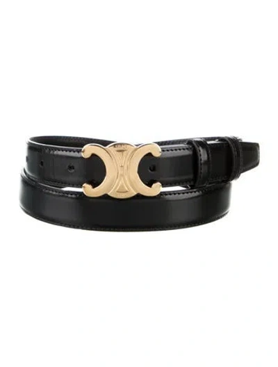 Pre-owned Celine Skinny Leather Waist Belt In Black