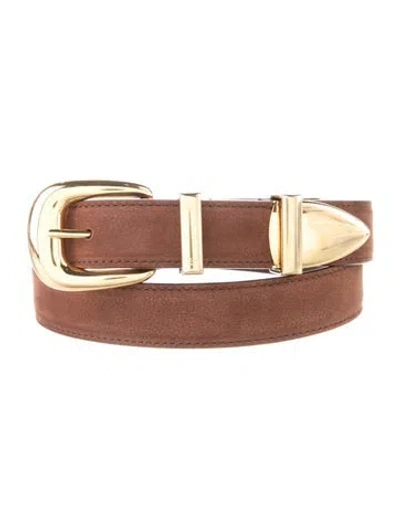 Pre-owned Celine Skinny Leather Waist Belt In Brown