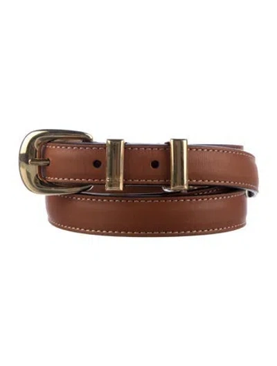 Pre-owned Celine Skinny Leather Waist Belt In Brown