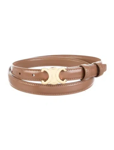 Pre-owned Celine Skinny Leather Waist Belt In Brown
