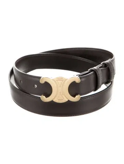 Pre-owned Celine Skinny Leather Waist Belt In Brown