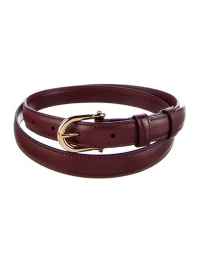 Pre-owned Celine Skinny Leather Waist Belt In Burgundy