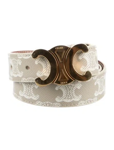 Pre-owned Celine Skinny Leather Waist Belt In Neutral