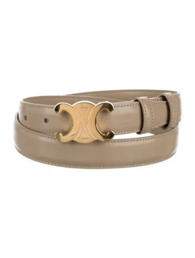 Pre-owned Celine Skinny Leather Waist Belt In Neutrals