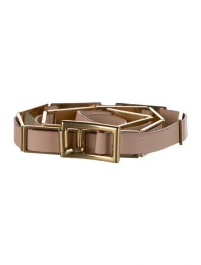 Pre-owned Celine Skinny Leather Waist Belt In Pink