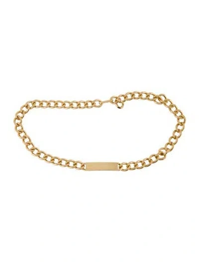 Pre-owned Celine Skinny Metal Chain-link Belt In Gold
