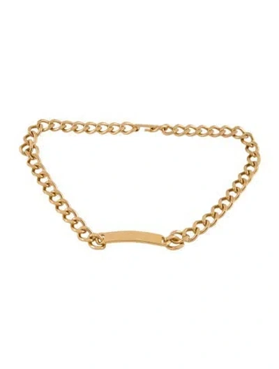 Pre-owned Celine Skinny Metal Chain-link Belt In Gold