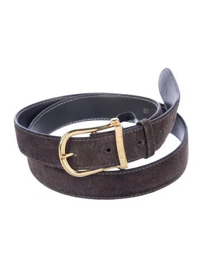 Pre-owned Celine Skinny Suede Belt In Brown