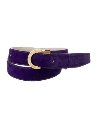 Pre-owned Celine Skinny Suede Belt In Purple
