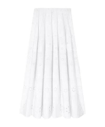 Celine Skirt In Broderie Anglaise Cotton In White