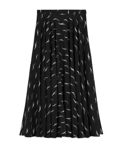 Celine Skirt In Crepe De Chine In Black
