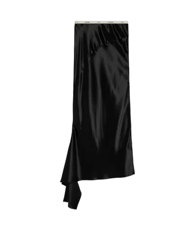 Celine Skirt In Viscose Satin In Black