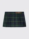 Celine Green Wool Mini Skirt In Multi